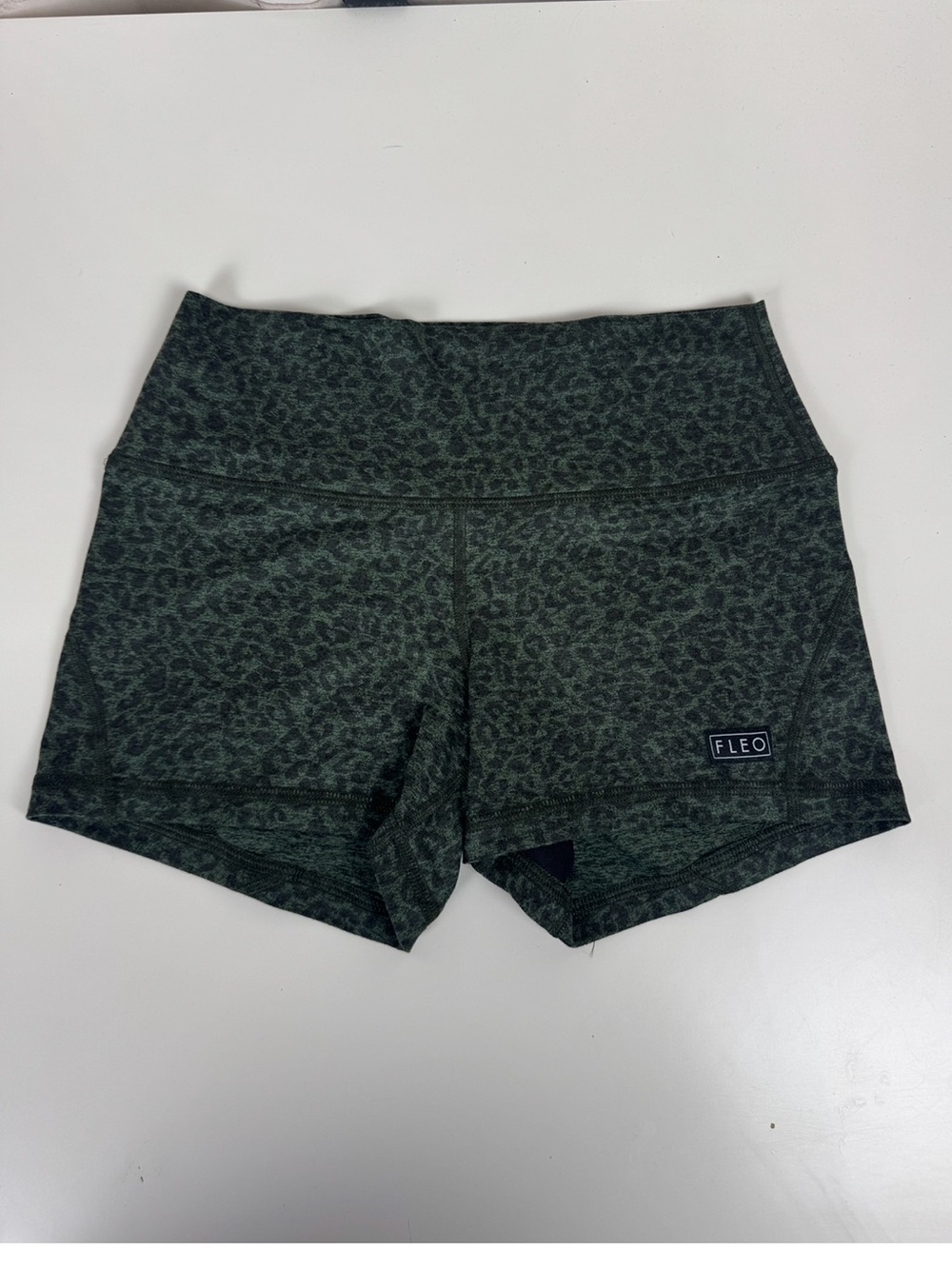 Fleo Women's Athletic Shorts Women's Athletic Shorts Leopard Print Green